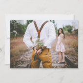 手素朴エレガント写真結婚の写真 セーブザデート (裏面)