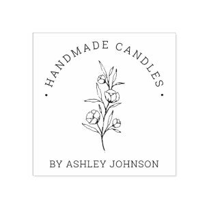 手素朴パーソナライズされたフローラ ラバースタンプ