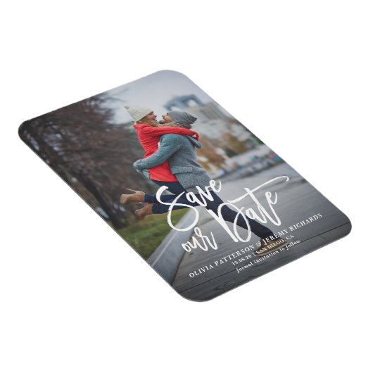 手素朴レタリング写救真日マグネット マグネット (右側)