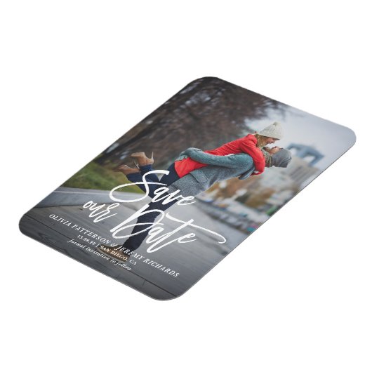 手素朴レタリング写救真日マグネット マグネット (左側)