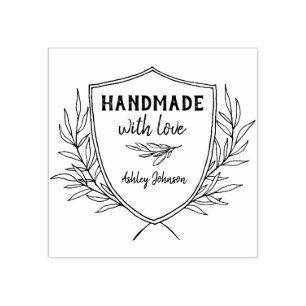 手素朴作りパーソナライズされたシールド ラバースタンプ