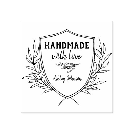 手素朴作りパーソナライズされたシールド ラバースタンプ (インプリント)