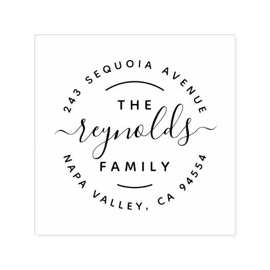 手素朴入力スクリプトファミリ差出人住所 セルフインキングスタンプ (デザイン)