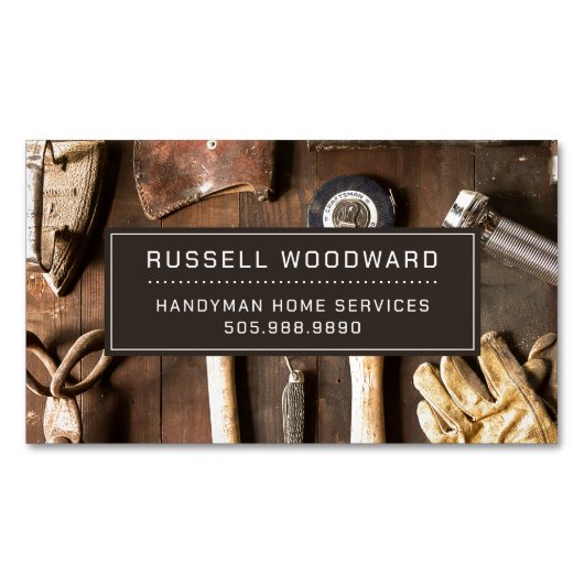 手素朴利大工の道具 マグネット名刺 (正面)