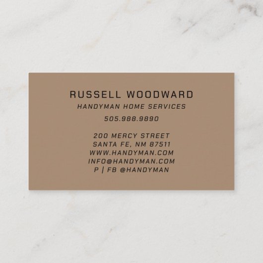 手素朴利大工の道具 名刺 (裏面)