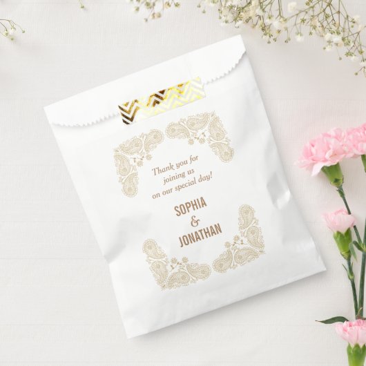 手素朴引きペイズリーの結婚感謝 フェイバーバッグ (封をした状態)