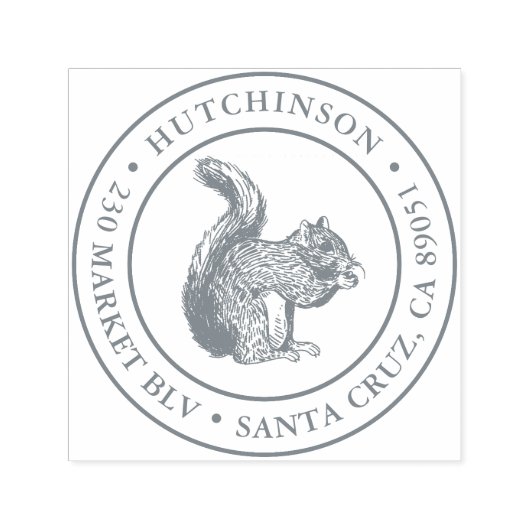 手素朴引きリス丸差出人住所 セルフインキングスタンプ (デザイン)
