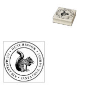 手素朴引きリス丸差出人住所 ラバースタンプ (押印)