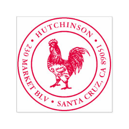 手素朴引きルースターラウンド差出人住所 セルフインキングスタンプ