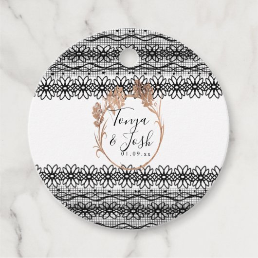 手素朴引きレースバラリース結婚 フェイバータグ (正面)