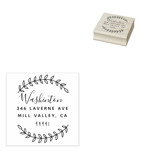 手素朴引き分岐差出人住所スタンプ ラバースタンプ (押印)