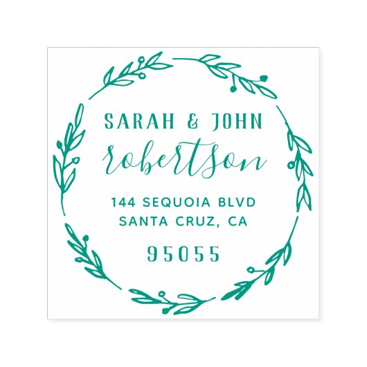 手素朴引き対結婚した差出人住所 セルフインキングスタンプ (デザイン)