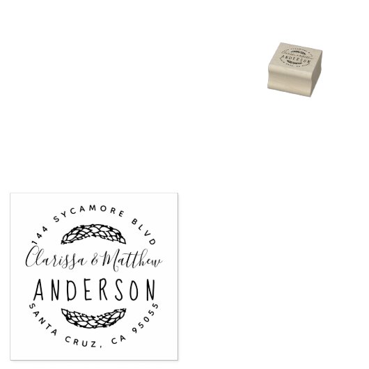 手素朴引き対結婚した差出人住所 ラバースタンプ (押印)