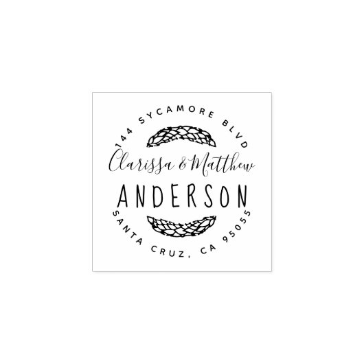 手素朴引き対結婚した差出人住所 ラバースタンプ (インプリント)