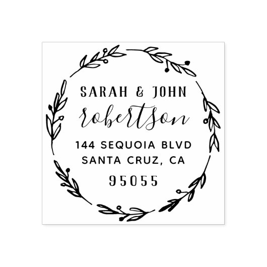 手素朴引き対結婚した差出人住所 ラバースタンプ (インプリント)