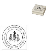 手素朴引き松木丸差出人住所 ラバースタンプ (押印)