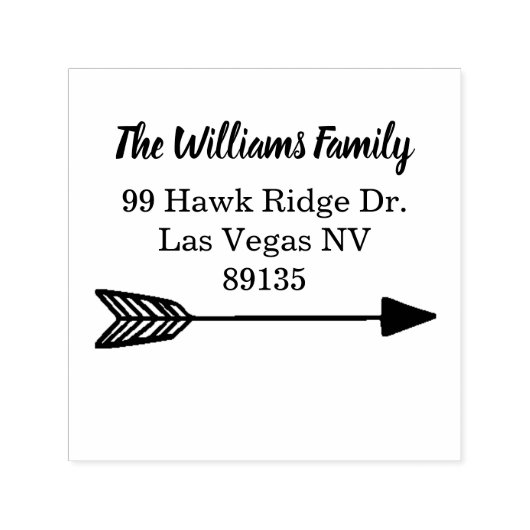 手素朴引き矢印差出人住所 セルフインキングスタンプ (デザイン)