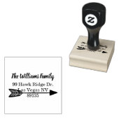 手素朴引き矢差出人住所木工芸 ラバースタンプ (押印)