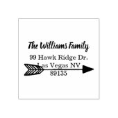 手素朴引き矢差出人住所木工芸 ラバースタンプ (インプリント)