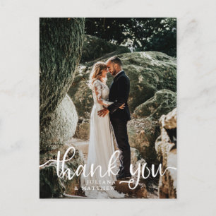 手素朴手紙の写結婚真ありがとう ポストカード