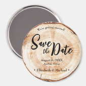 手素朴打ちウェディング日付を保存する木材 マグネット (正面/裏面)