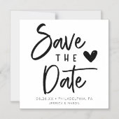 手素朴書きの結婚式 マグネット招待状 (正面)