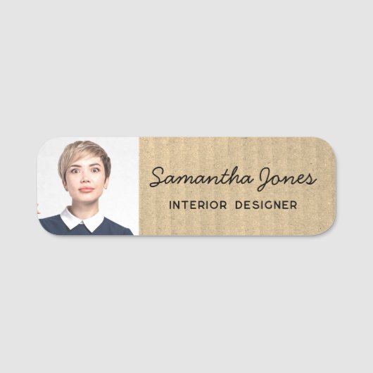 手素朴書モダンの写真Kraft Card 名札 (正面)