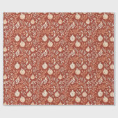 手素朴絵を描オーナメントと葉のパターン ラッピングペーパー (フラット)