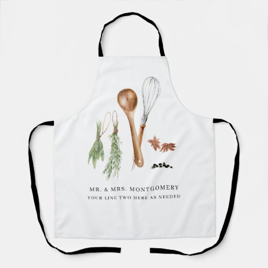 手素朴色彩の鮮やか国キッチンモノグラム エプロン (正面)