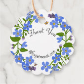 手細工のビジネス価格つるラベルブルーフローラ フェイバータグ (裏面)