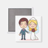 手結婚したを握るカップル マグネット (正面/裏面)