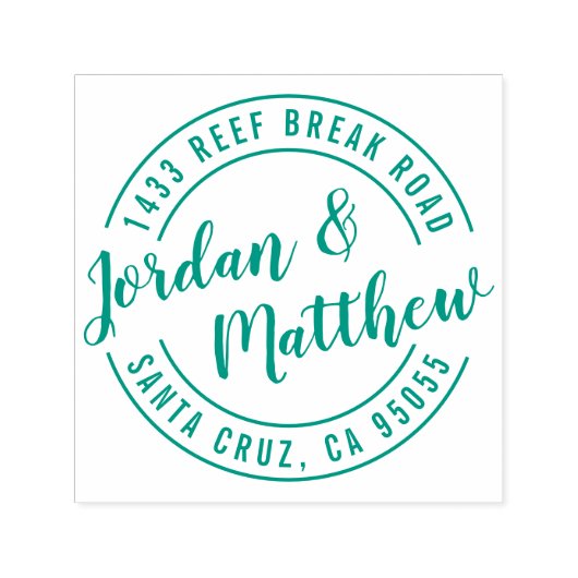 手結婚したレタリングスクリプト差出人住所 セルフインキングスタンプ (デザイン)