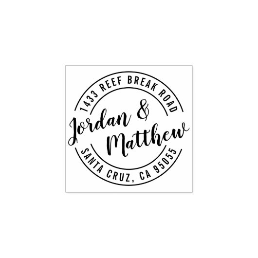 手結婚したレタリングスクリプト差出人住所 ラバースタンプ (インプリント)