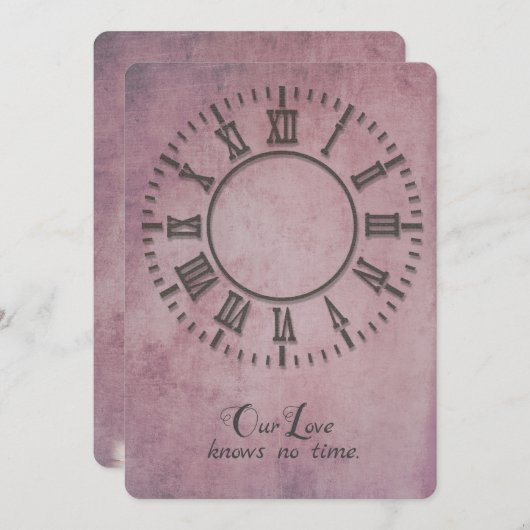 手結婚無し時計招待状 招待状 (正面/裏面)