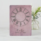 手結婚無し時計招待状 招待状 (スタンド正面)