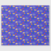 手絵を描かわいいハンパターン(の模様が)あるヌカ ラッピングペーパー (フラット)