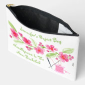 手絵を描さくらんぼ花針先ジッパー アクセサリーポーチ (見開き)