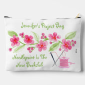 手絵を描さくらんぼ花針先ジッパー アクセサリーポーチ (裏面)