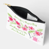 手絵を描さくらんぼ開花ニードルポイントジッパーSM アクセサリーポーチ (見開き)