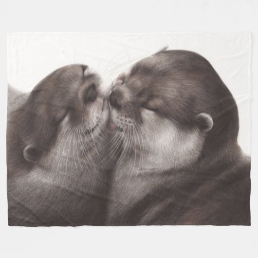 手絵を描でリアルな野生生物のアートワーク フリースブランケット (正面(横))