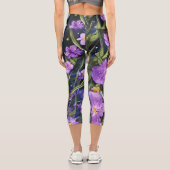 手絵を描の水彩満月夜庭 カプリレギンス (裏面)