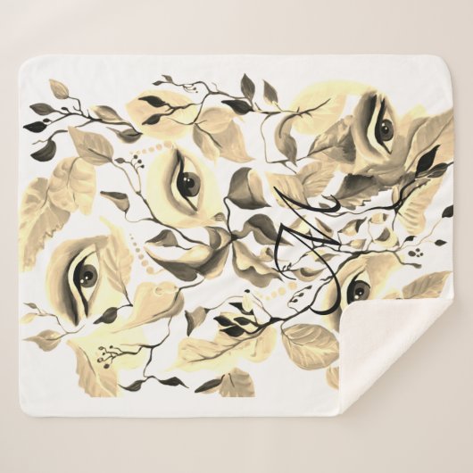 手絵を描の目はカラフルフェミニン目の シェルパブランケット (正面(横))