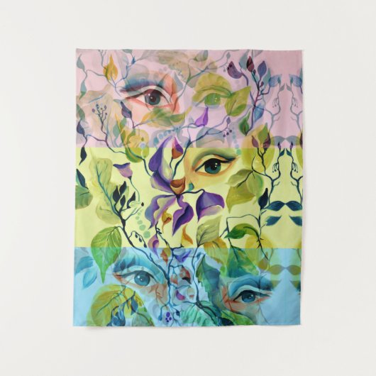 手絵を描の目はカラフルフェミニン目の タペストリー (正面)