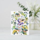 手絵を描の目はカラフルフェミニン目の ポストカード (スタンド正面)