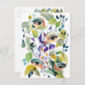 手絵を描の目はカラフルフェミニン目の ポストカード (正面/裏面)