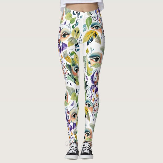 手絵を描の目はカラフルフェミニン目の レギンス (正面)