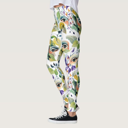 手絵を描の目はカラフルフェミニン目の レギンス (左)