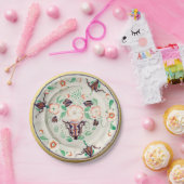 手絵を描アートフローラセラミックの外観ヴィンテージ ペーパープレート (パーティー)