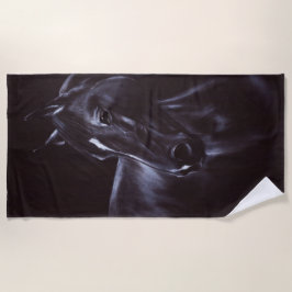 手絵を描ウマ科の術 ビーチタオル