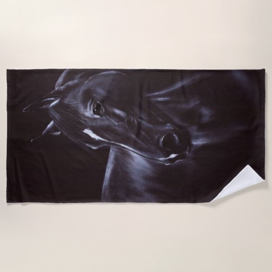 手絵を描ウマ科の術 ビーチタオル (正面)